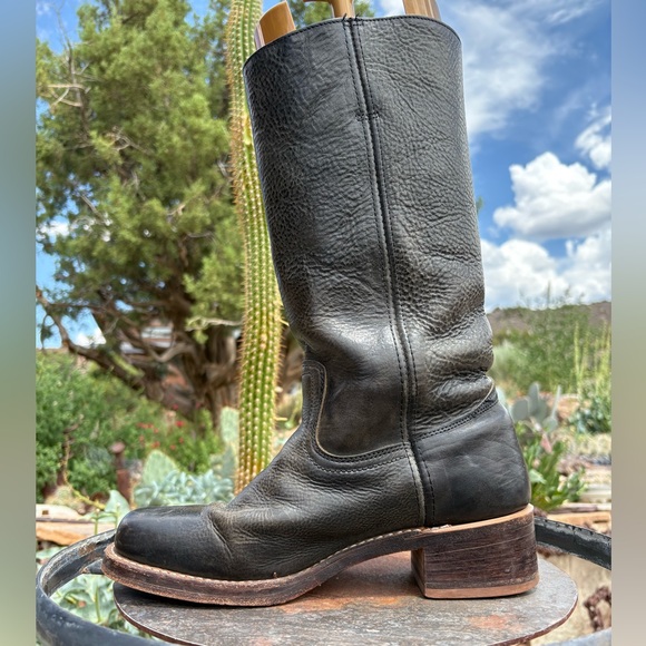 Frye Dark Leather Heeled Boots - Picture 3 of 16
